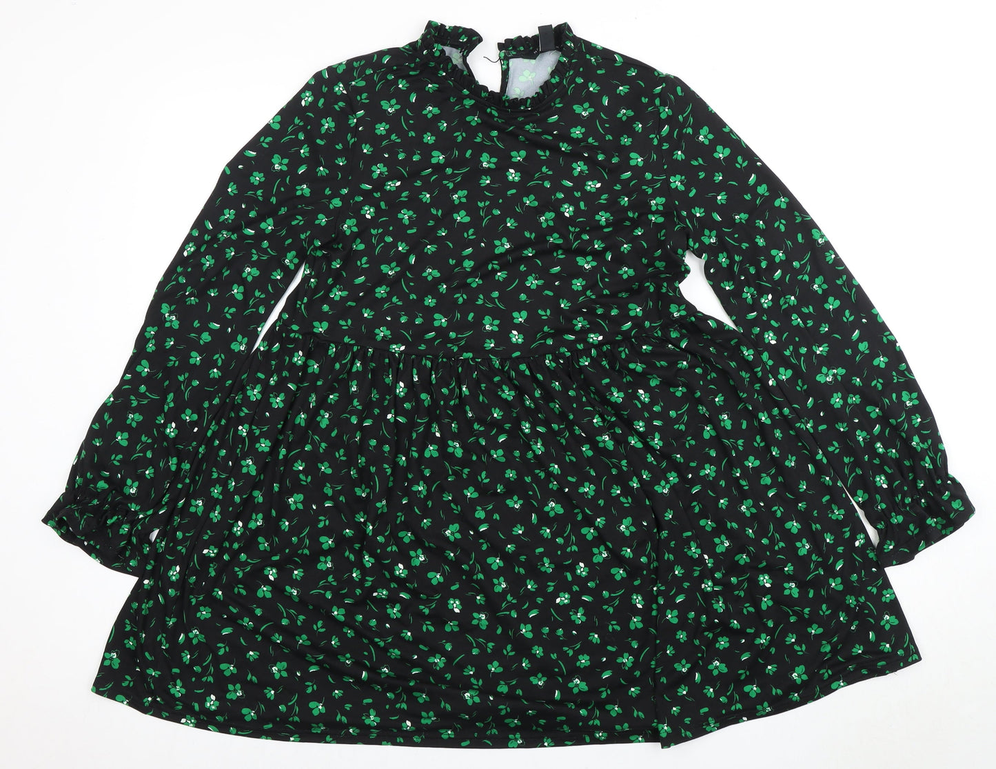 New Look Women's Black Floral Long Sleeve Dress Size 10
