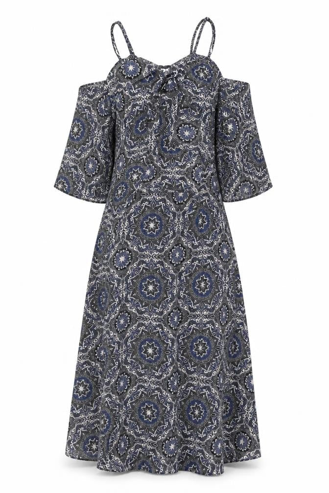 River Island Women's Black Dress UK 12 Geometric Pattern