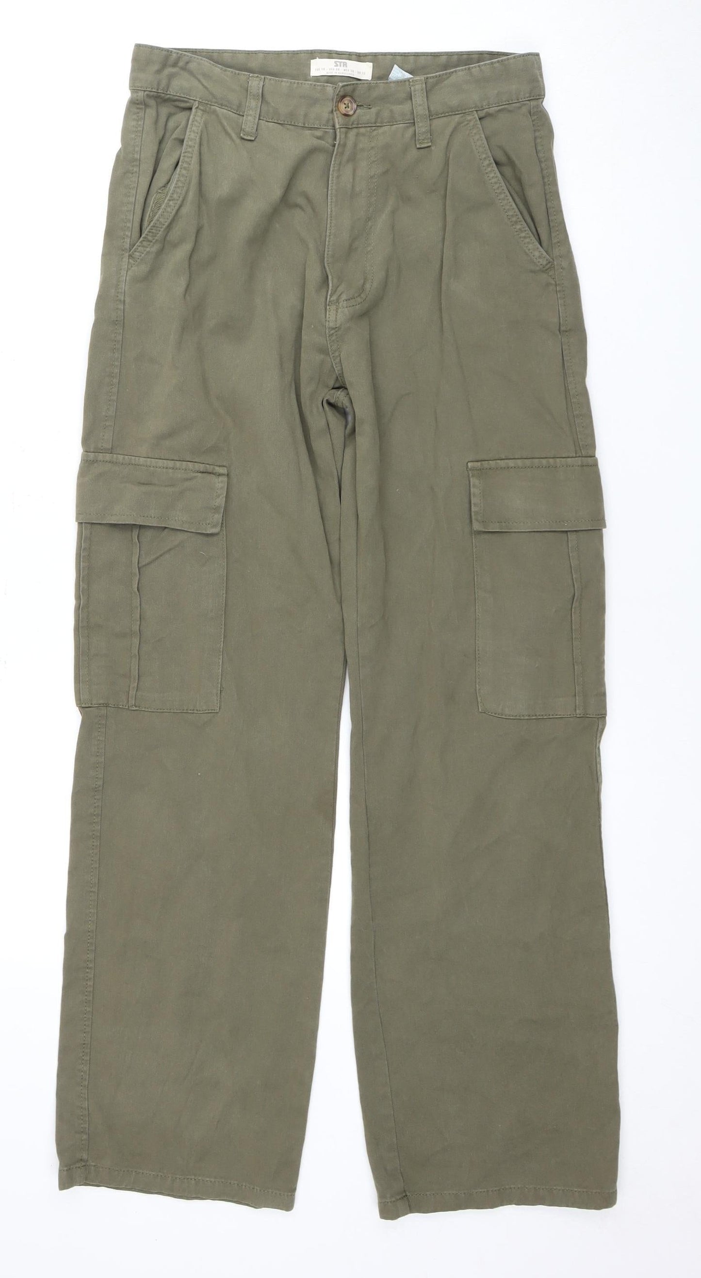 STR Women's Green Straight-Leg Jeans, Size 12, Excellent Condition