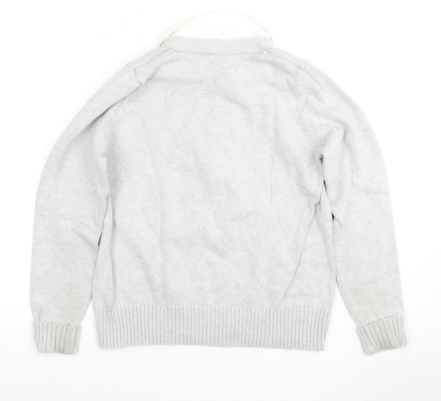 Marks and Spencer Women's Grey Henley Jumper Size 16