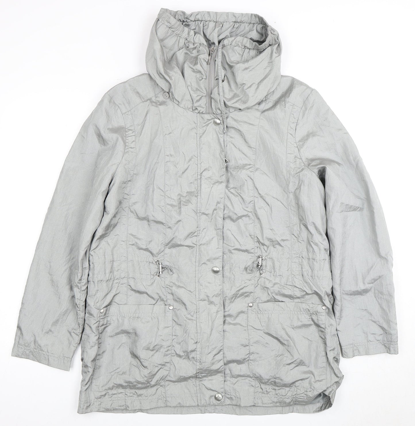 Bm Collection Women's Grey Parka Jacket Size 16