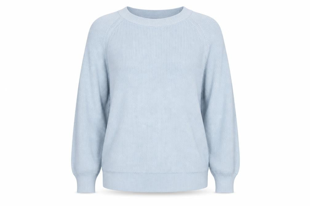 Vero Moda Women's Blue Knit Jumper, Size 8, Crew Neck Pullover