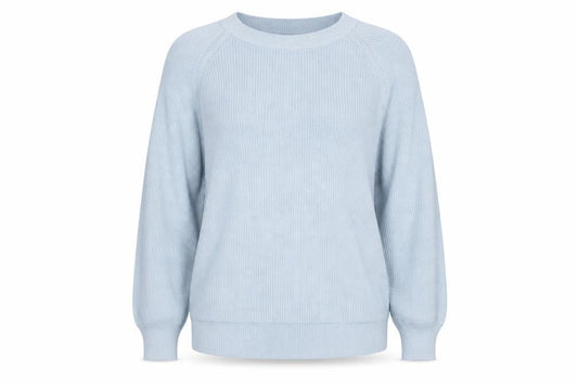 Vero Moda Women's Blue Knit Jumper, Size 8, Crew Neck Pullover