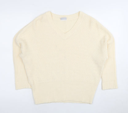 Noisy May Women's Ivory V-Neck Pullover Jumper