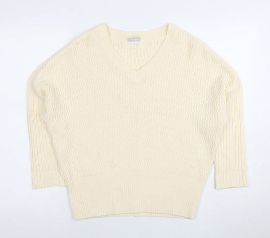 Noisy May Women's Ivory V-Neck Pullover Jumper