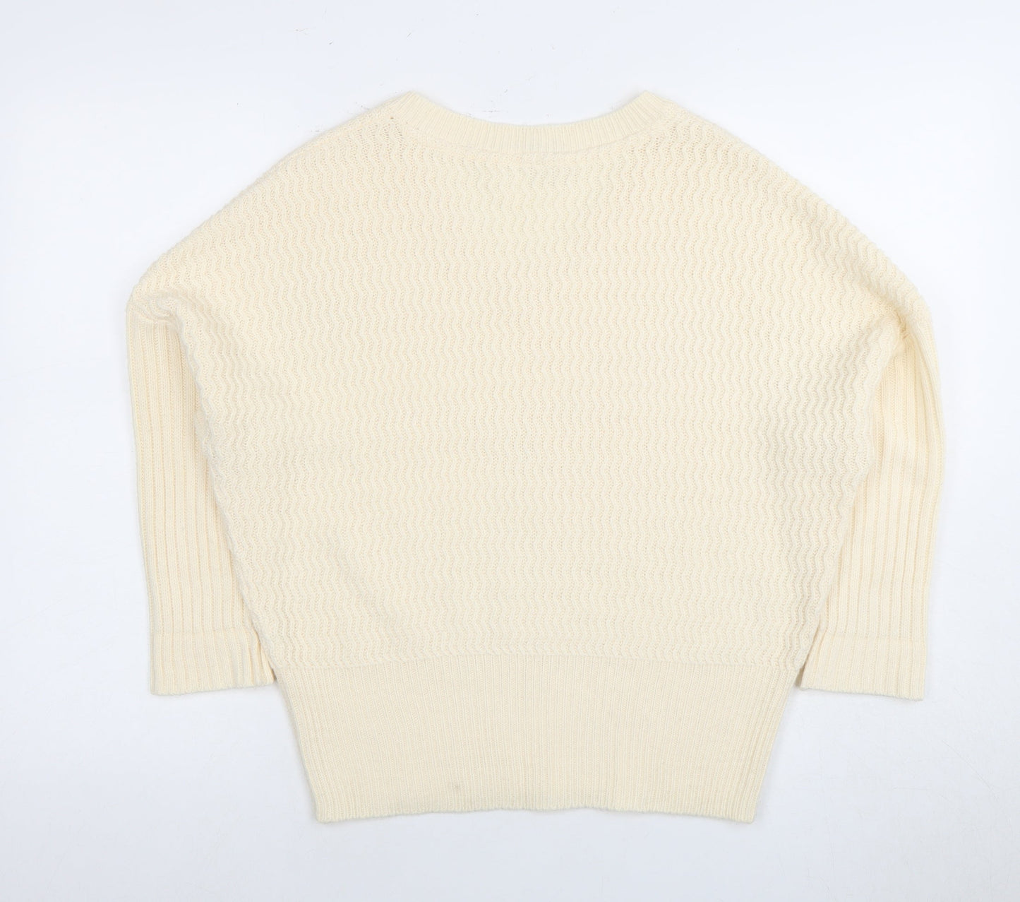 Noisy May Women's Ivory V-Neck Pullover Jumper