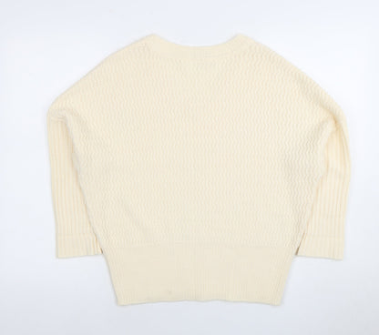 Noisy May Women's Ivory V-Neck Pullover Jumper