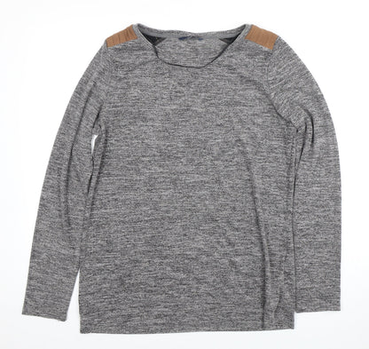 Additional front view of Only Women's Grey Long Sleeve Jersey T-Shirt -, size L