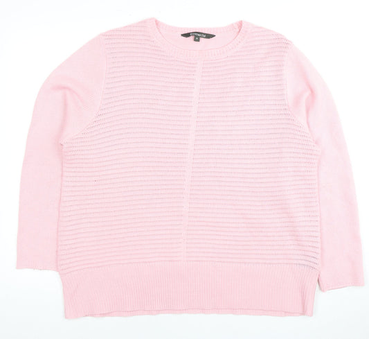 Bonmarché Women's Pink Crew Neck Pullover Jumper