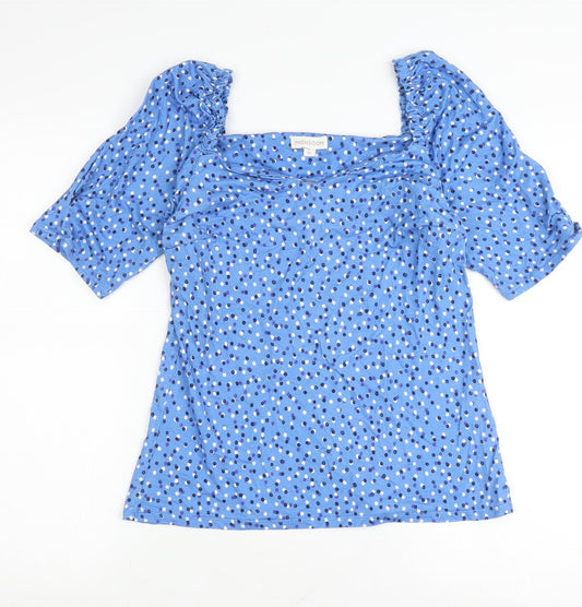 Monsoon Women’s Blue Polka Dot Puff Sleeve Top