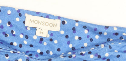 Monsoon Women’s Blue Polka Dot Puff Sleeve Top