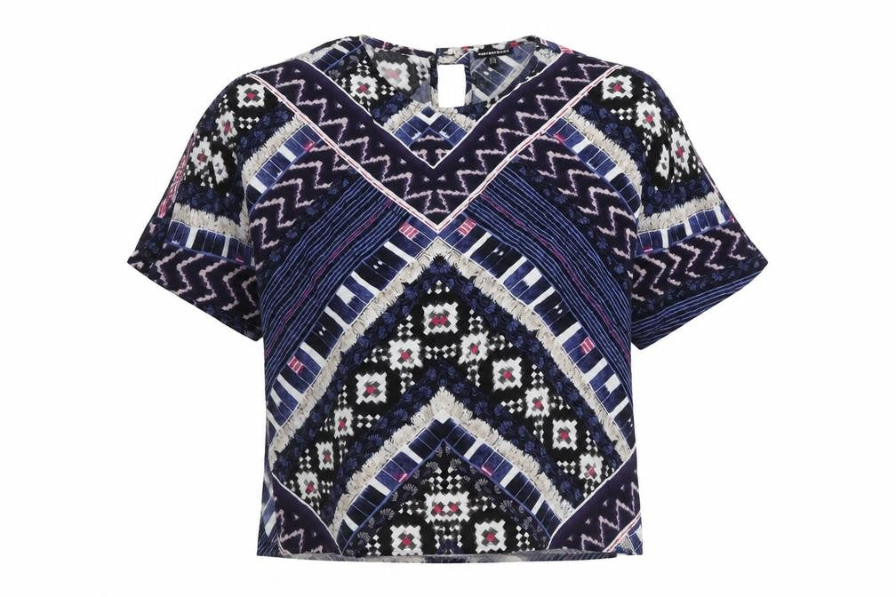 Warehouse Women’s Multicoloured Geometric Blouse UK 10