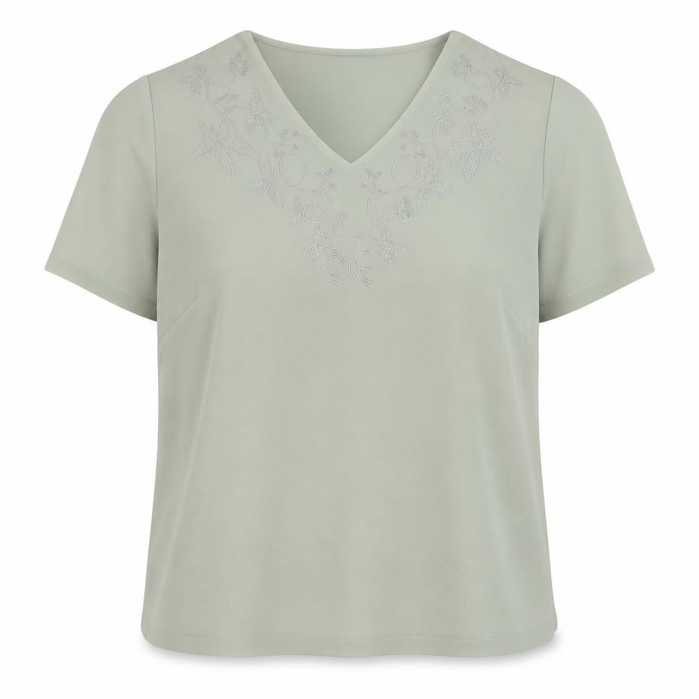 Eastex Women's Green Embroidered Blouse Size 16