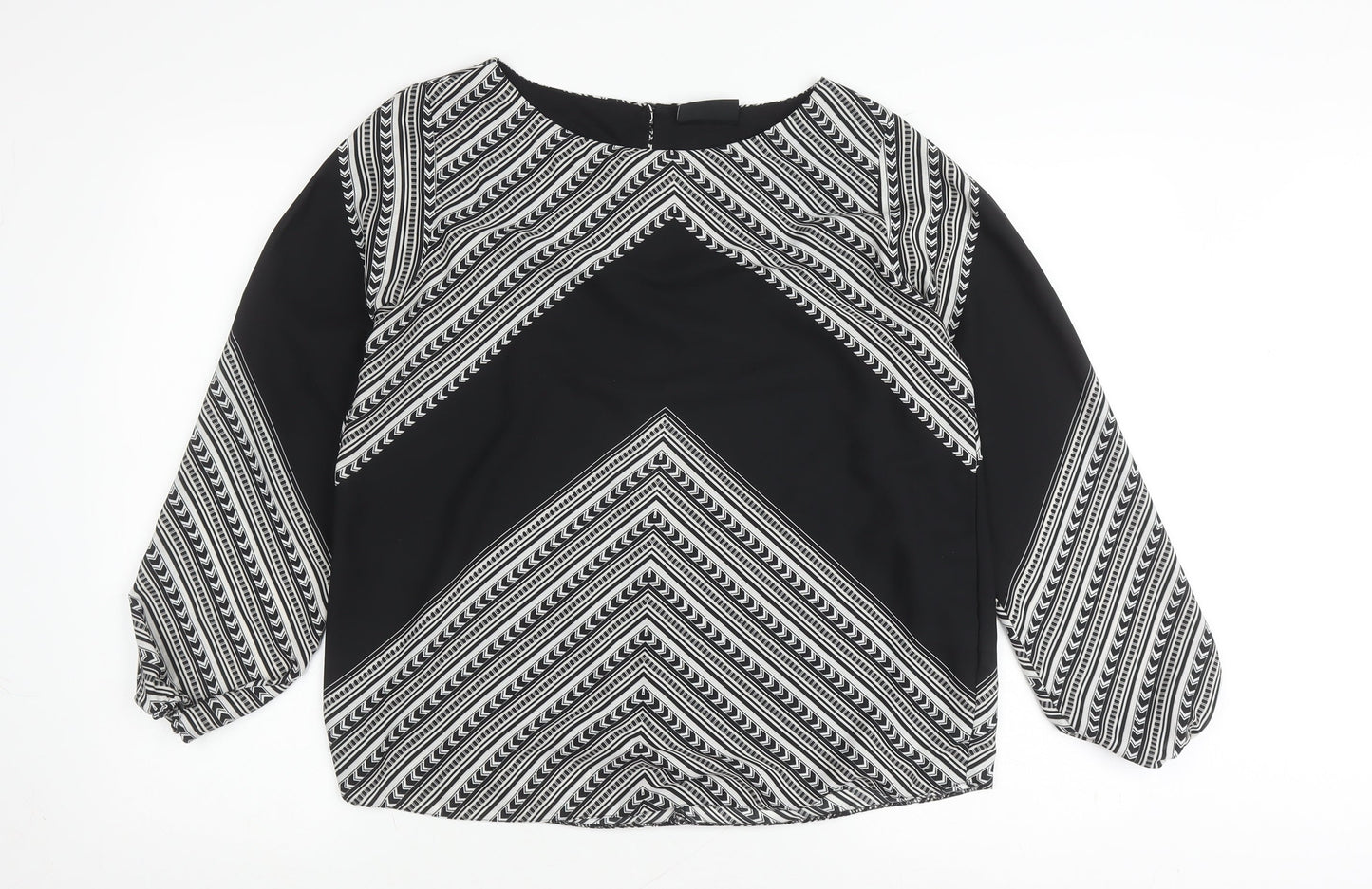 Wallis Women's Black Geometric Long Sleeve Blouse