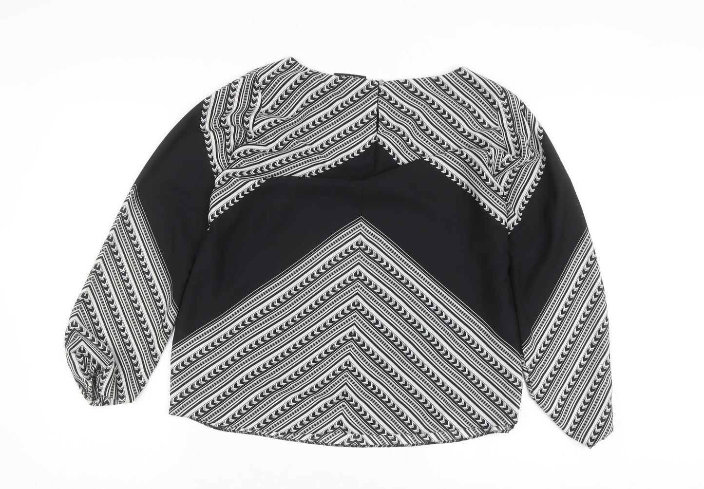 Wallis Women's Black Geometric Long Sleeve Blouse