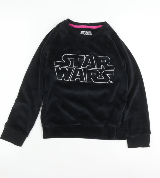 Marks and Spencer Girls Black Star Wars Velour Sweatshirt M