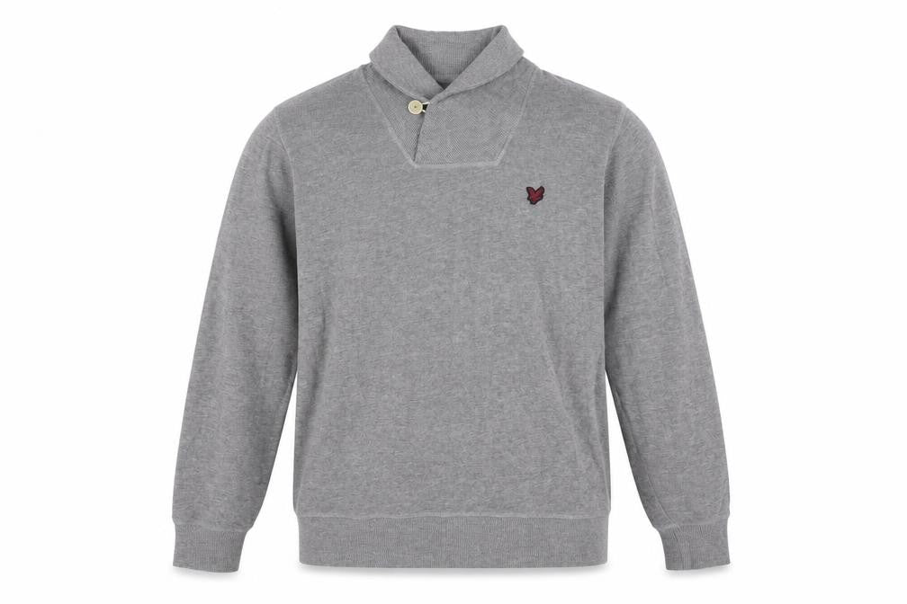 Lyle and Scott Men's Grey Mock Neck Jumper L