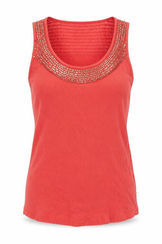 Jasper Conran Red Sequin Women's Tank, Size 16, Cotton