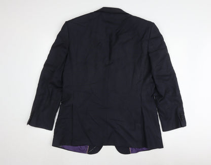 Howick Men's Blue Wool Blazer, 40S, Single-Breasted