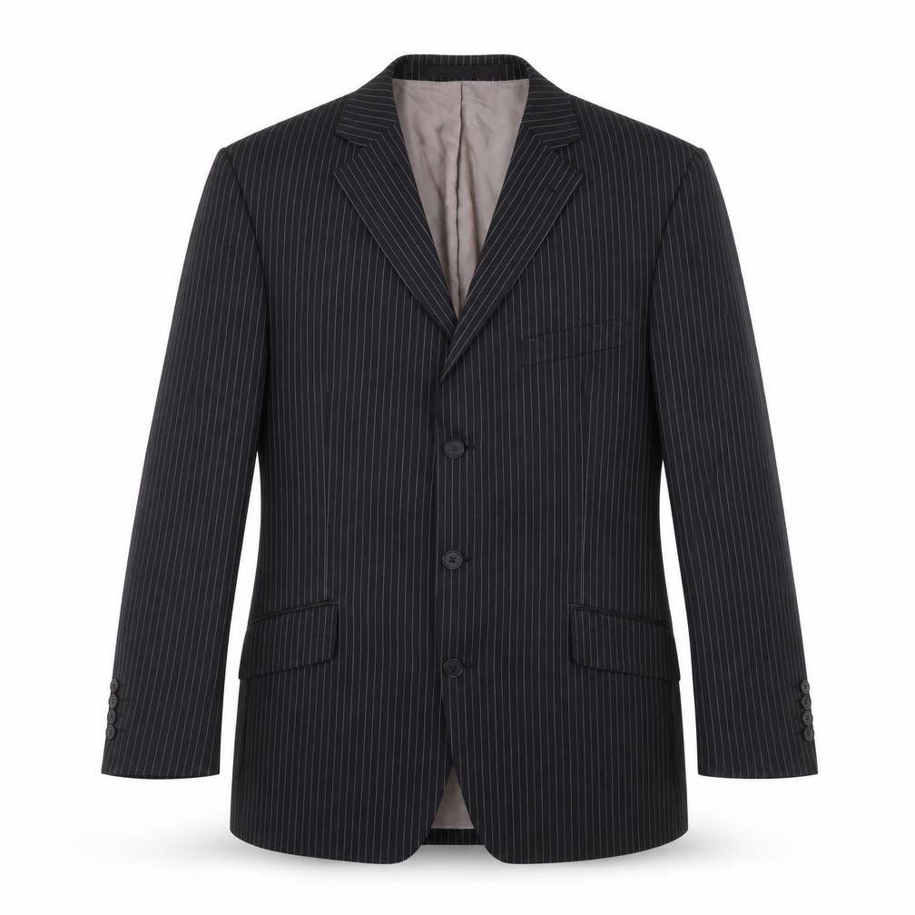 Marks & Spencer Men's Grey Wool Blazer, Size 42S Striped