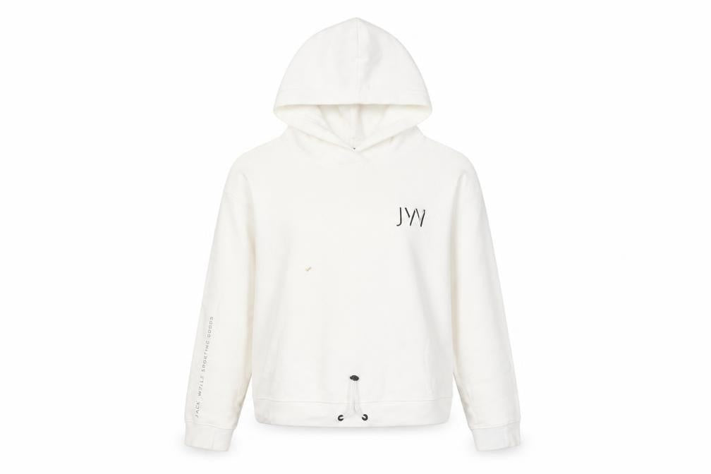 Jack Wills Women's Ivory Hoodie Size 12, Logo Detail