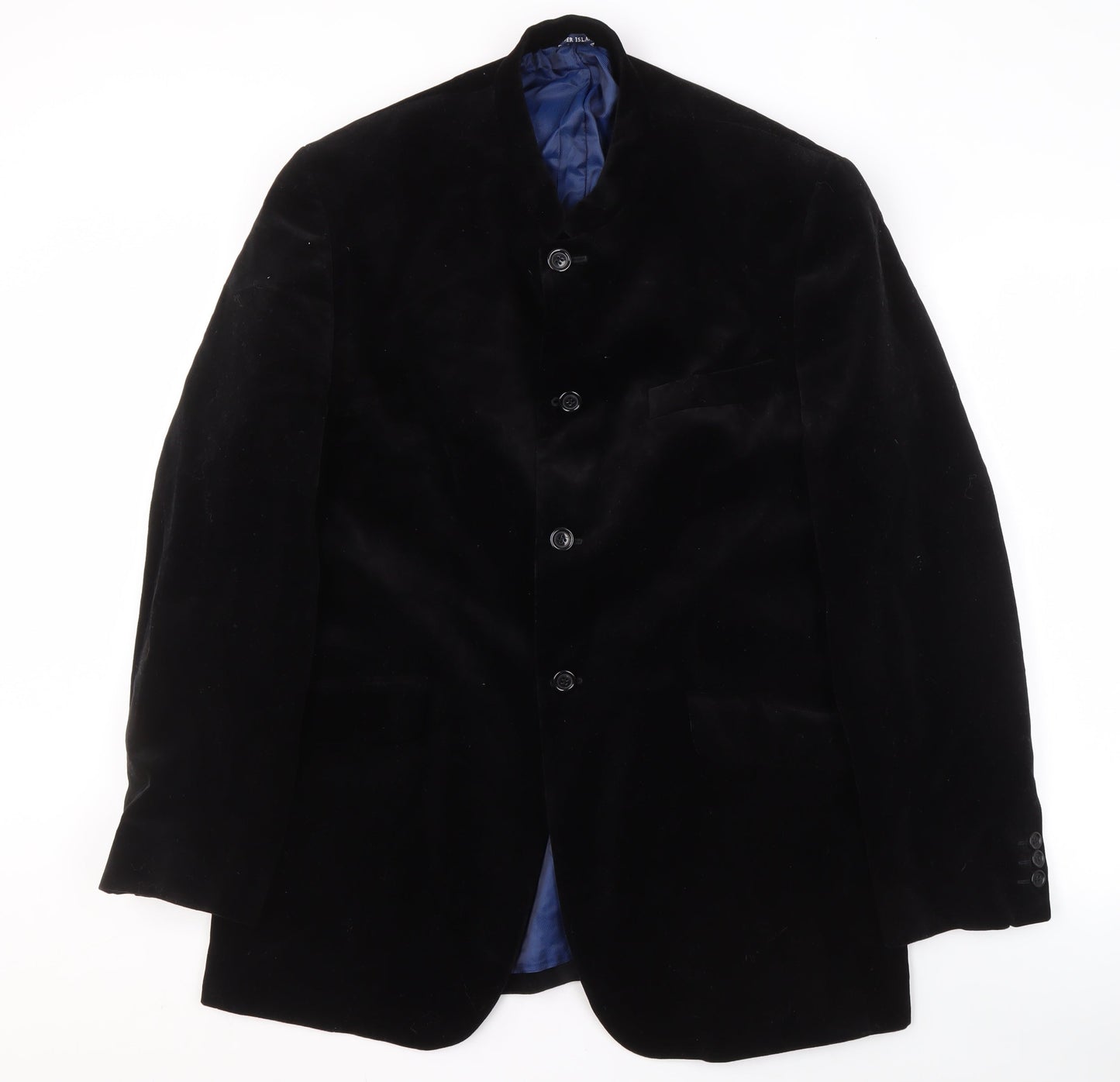 River Island Men's Black Blazer 42 Regular Cotton