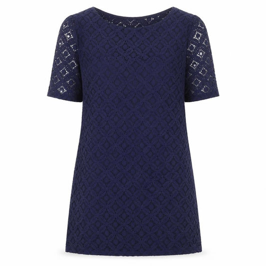 Next Women's Blue Lace Shift Dress, Size 14, Short Sleeve