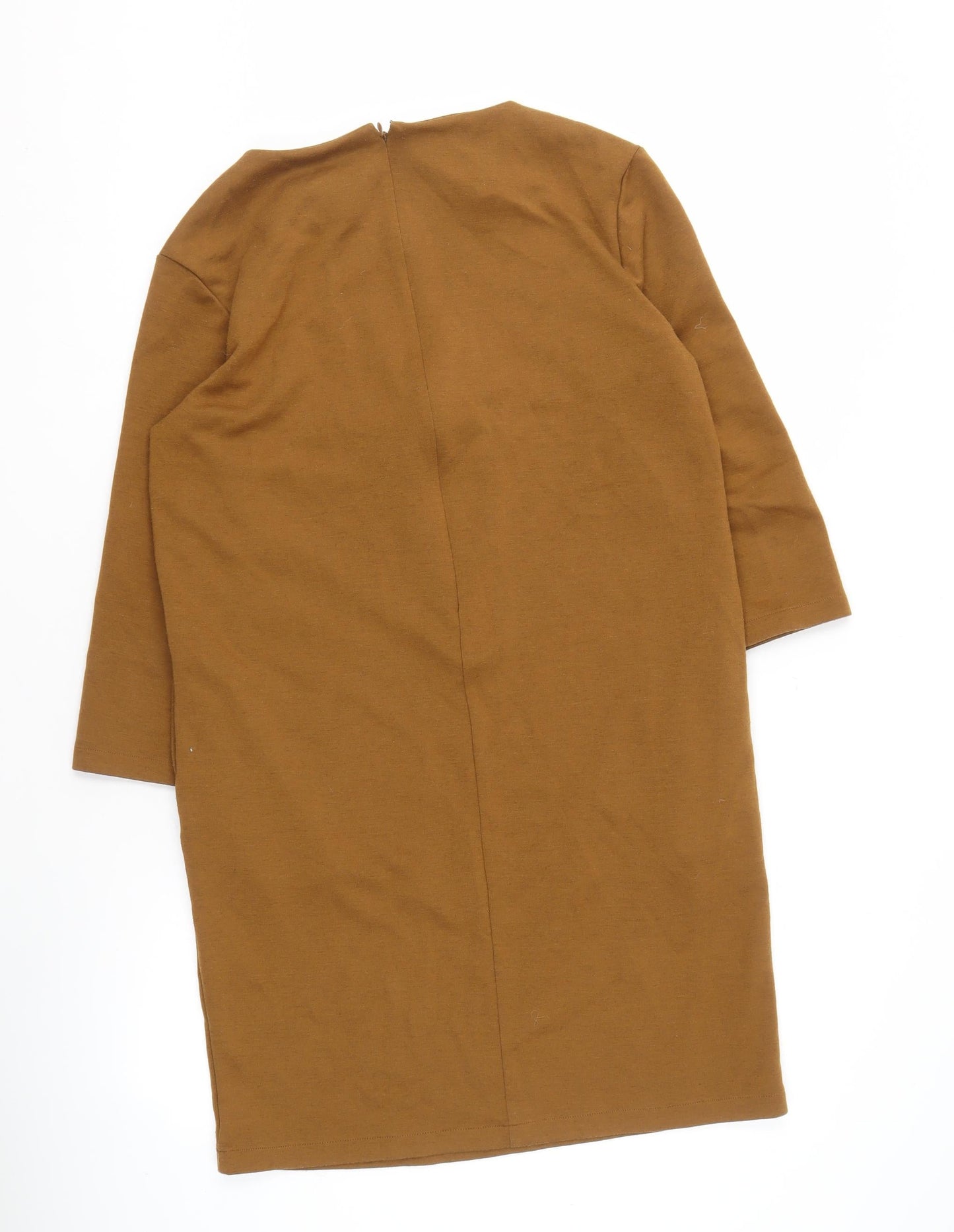 UNIQLO Women's Brown Sheath Knee Length Dress, M