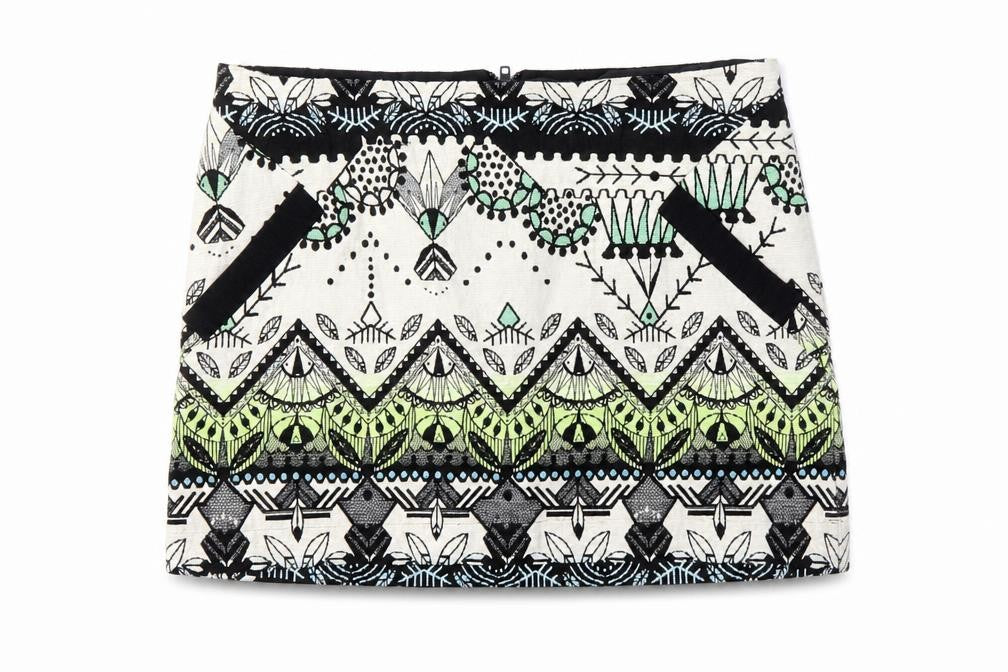 Topshop Women's Multicoloured Short Pencil Skirt Size 10