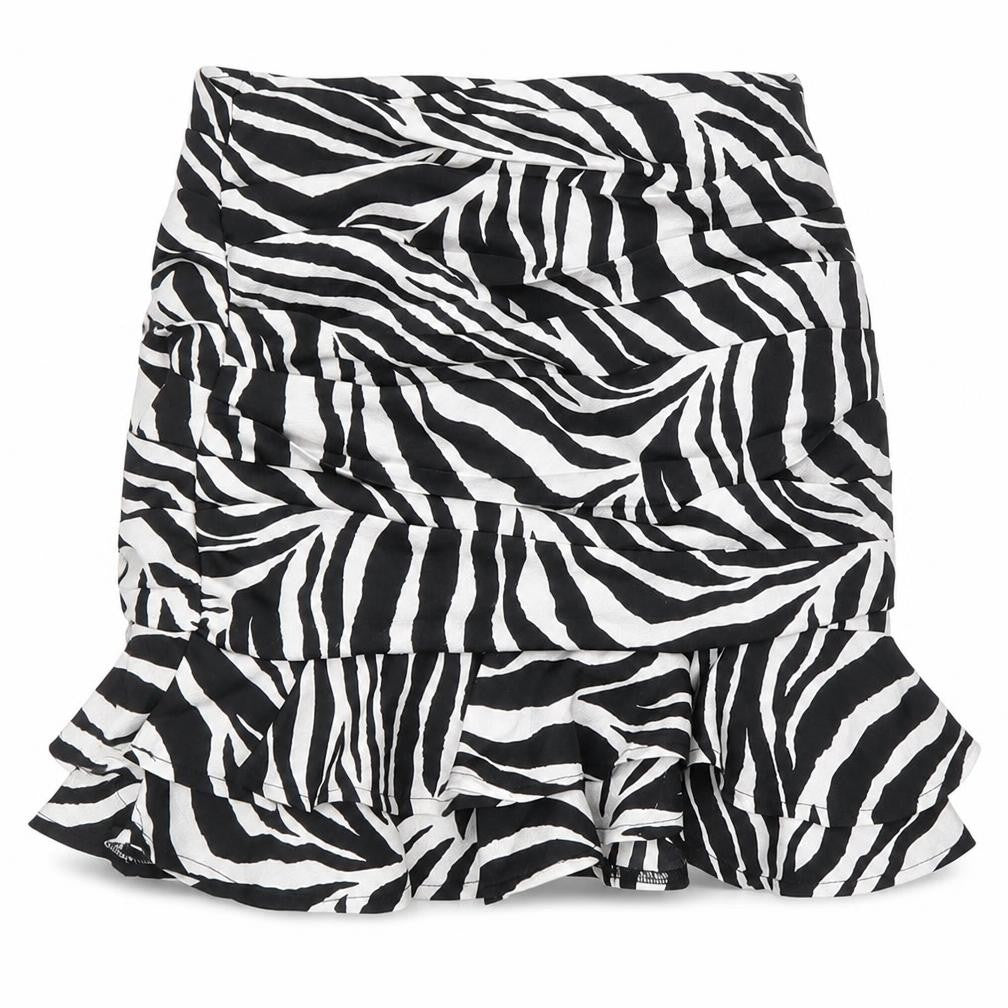 New Look Women’s Zebra Print Mini Skirt, Size 6, Casual Style