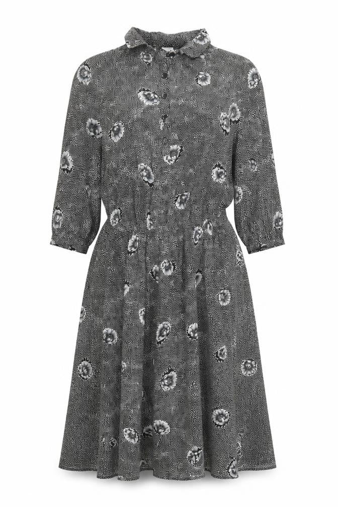 C&A Women's Black Floral Dress Size 10 Polyester