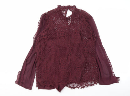 River Island Women's Purple Lace Blouse, Size 12