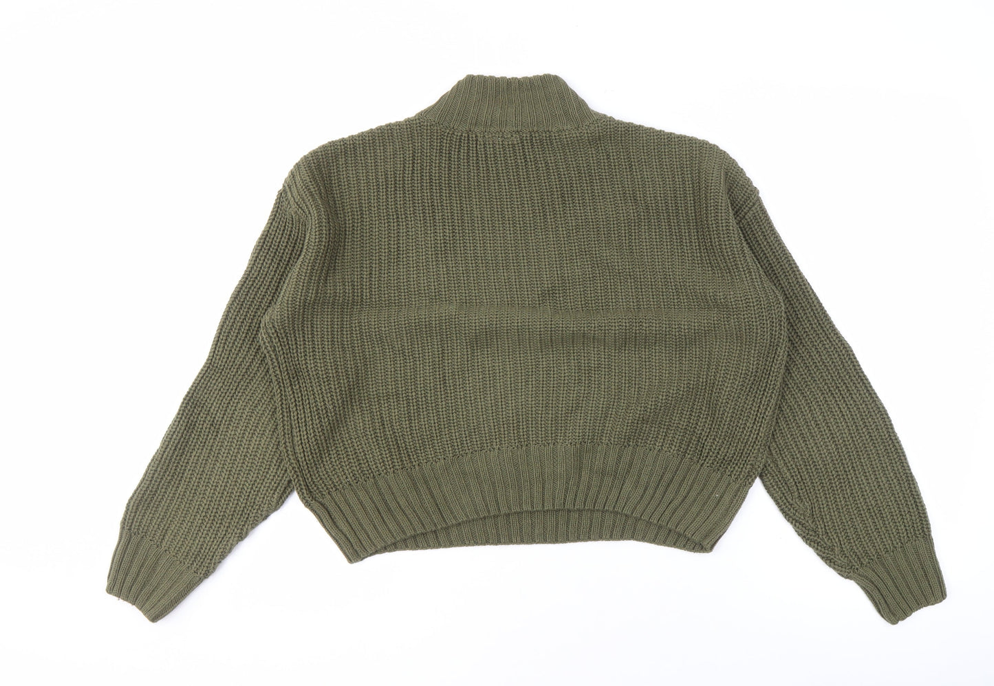 H&M Divided Women's Green M Pullover Jumper High Neck