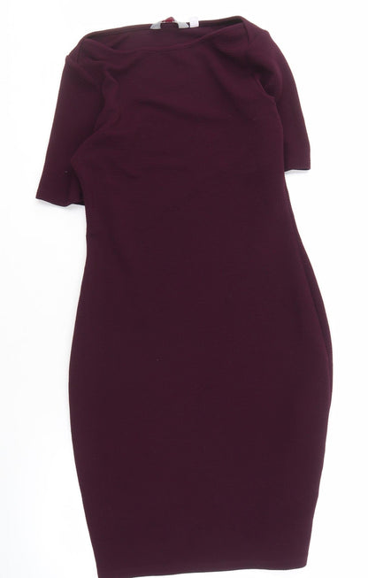 Additional front view of Dorothy Perkins Purple Pencil Dress, size 8