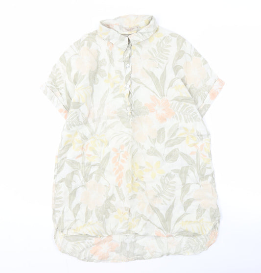 Marina & Marie Women's Multicoloured Linen Floral Shirt M