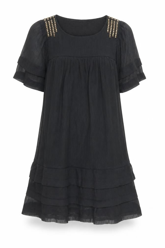 Mamas & Papas Women's Black Puff Sleeve Dress
