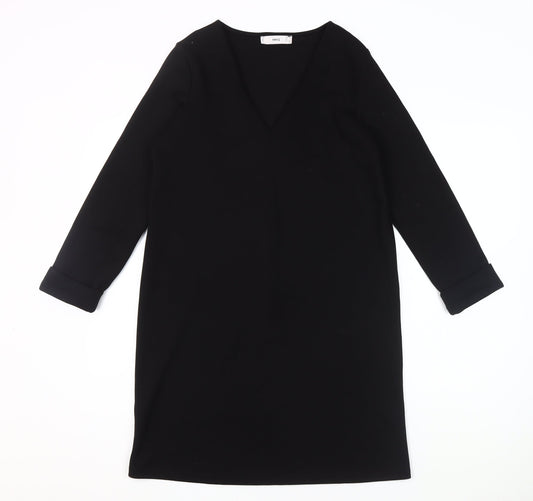 MNG Women's Black V-Neck Long Sleeve Dress Size 12