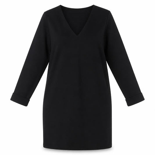 Mango Women's Black V-Neck Long Sleeve Dress Size 12