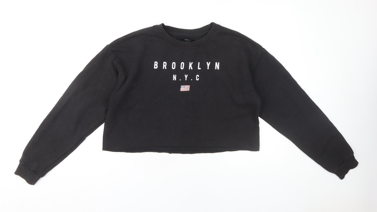 Forever 21 Women's Black Pullover Sweatshirt M