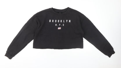 Forever 21 Women's Black Pullover Sweatshirt M