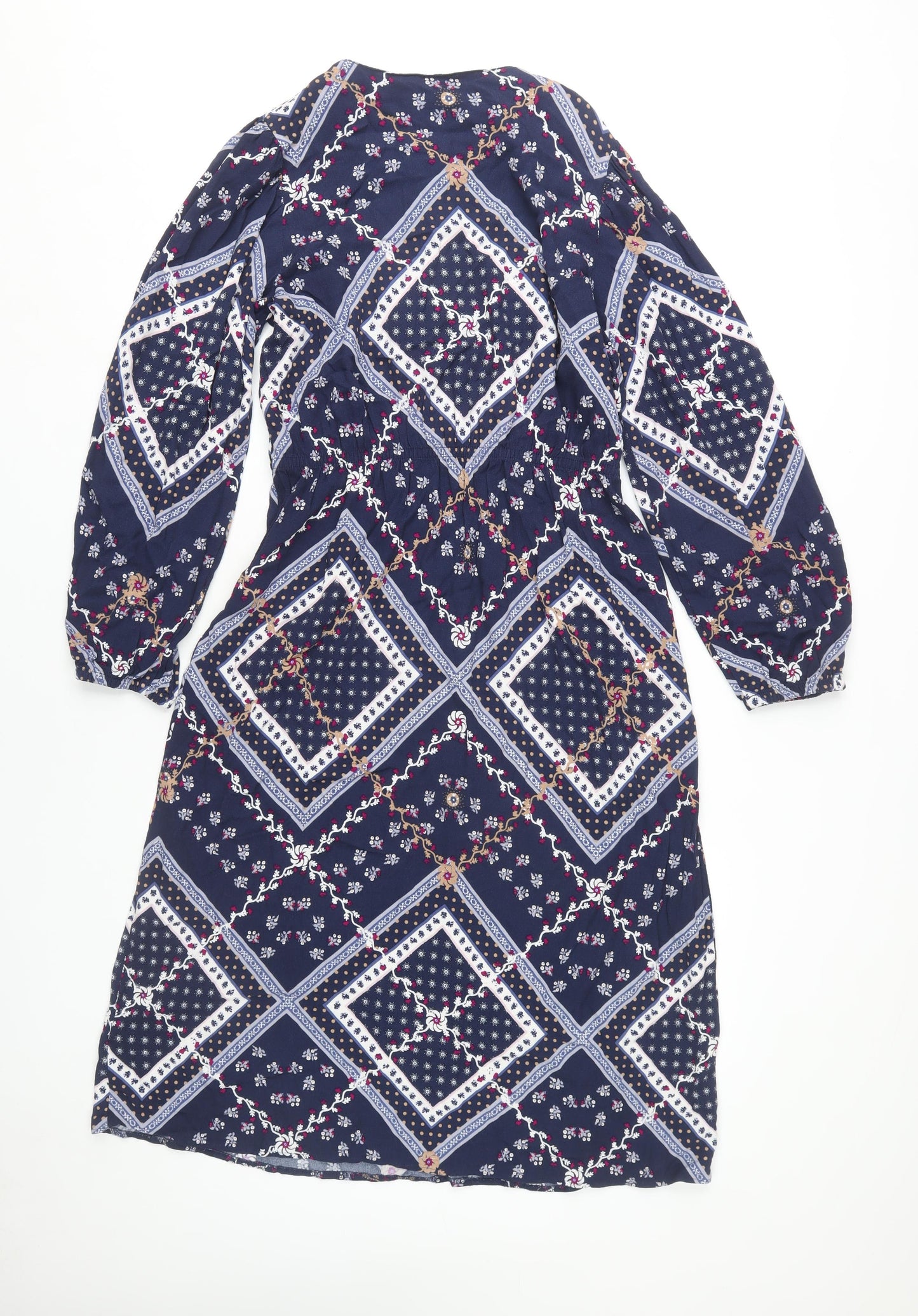 Marks and Spencer Women's Blue Geometric Dress Size 12