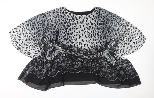 Saloos Women's Black Tunic Animal Print Plus Size 22
