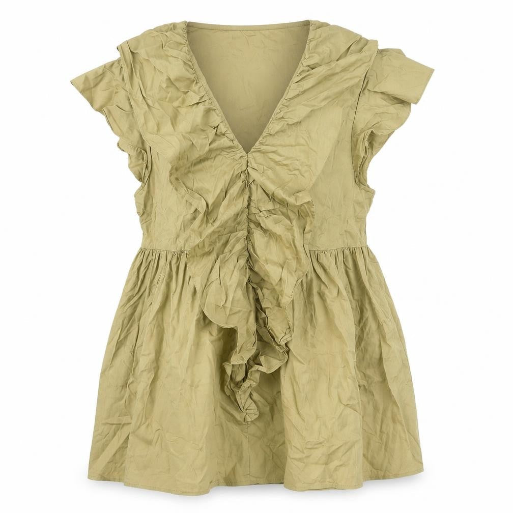 Zara Women's V-Neck S Casual Spring Flutter Dress