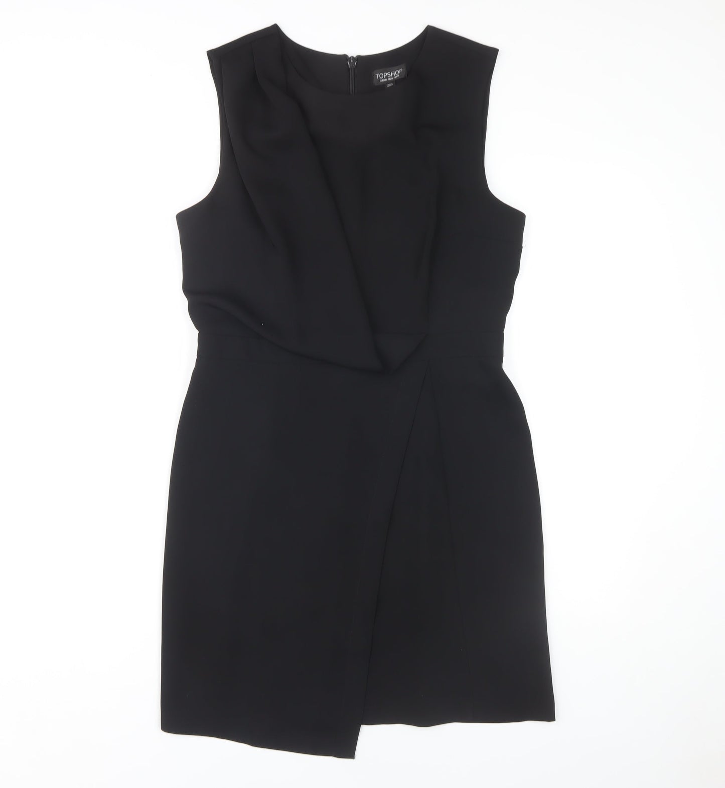 Topshop Women's Black Shift Dress - Size 12
