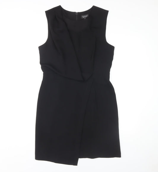 Topshop Women's Black Shift Dress - Size 12
