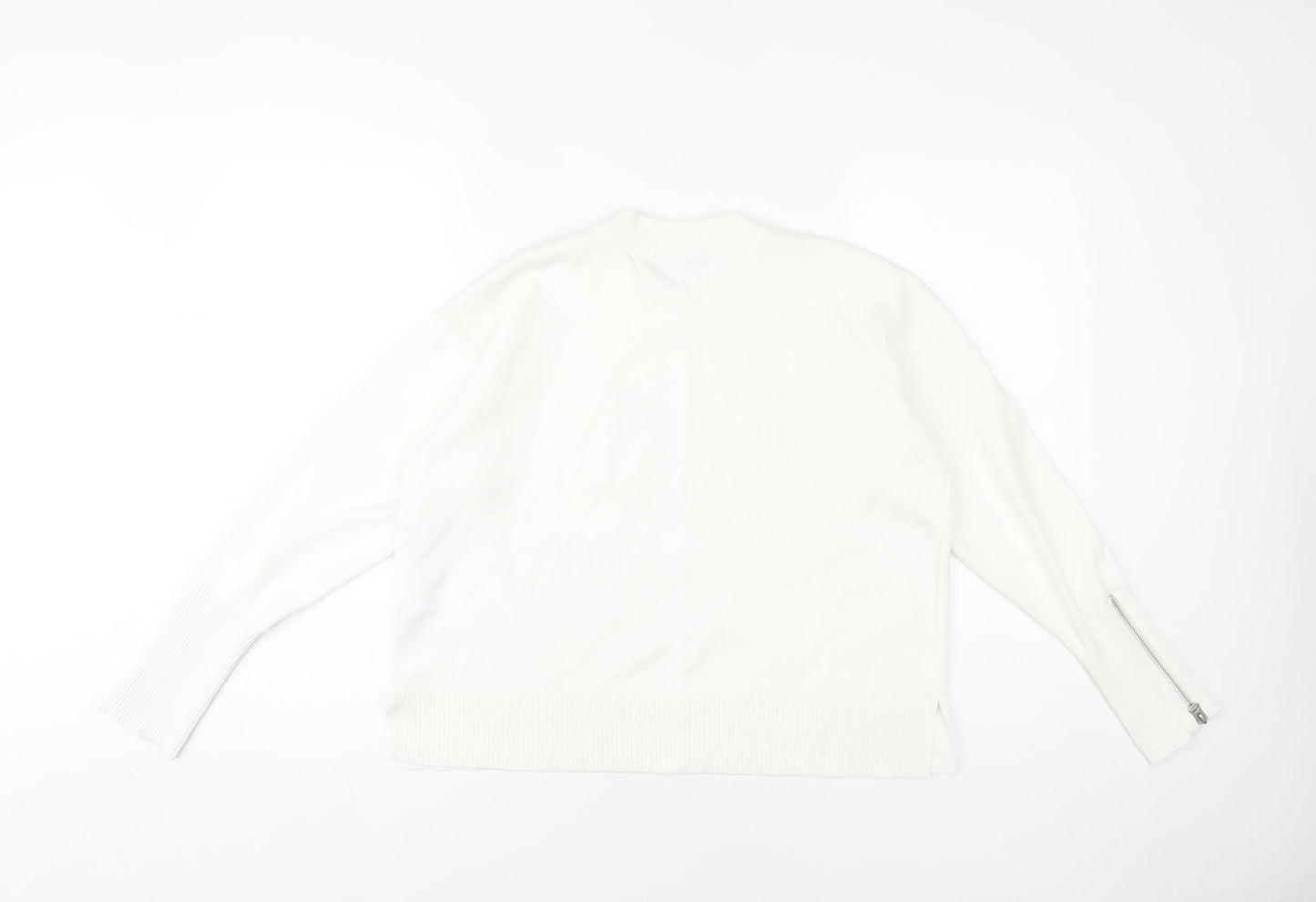 Topshop Women's White Crew Neck Jumper - Size 10
