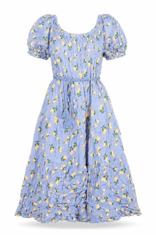 Marks & Spencer Women's Blue A-Line Floral Midi Dress