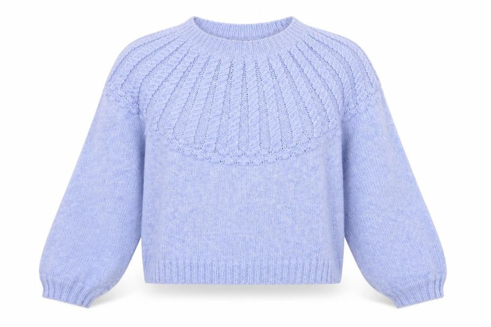 Vero Moda Women's Blue Pullover L Cable-Knit Jumper
