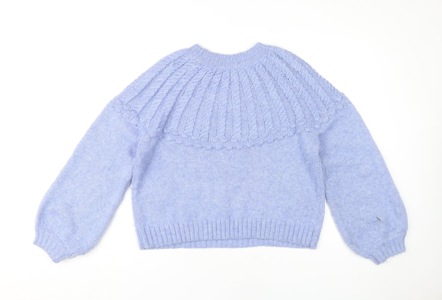 Vero Moda Women's Blue Pullover L Cable-Knit Jumper