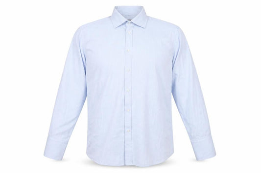 Moss Esq. Men's Blue Herringbone Shirt 17.5